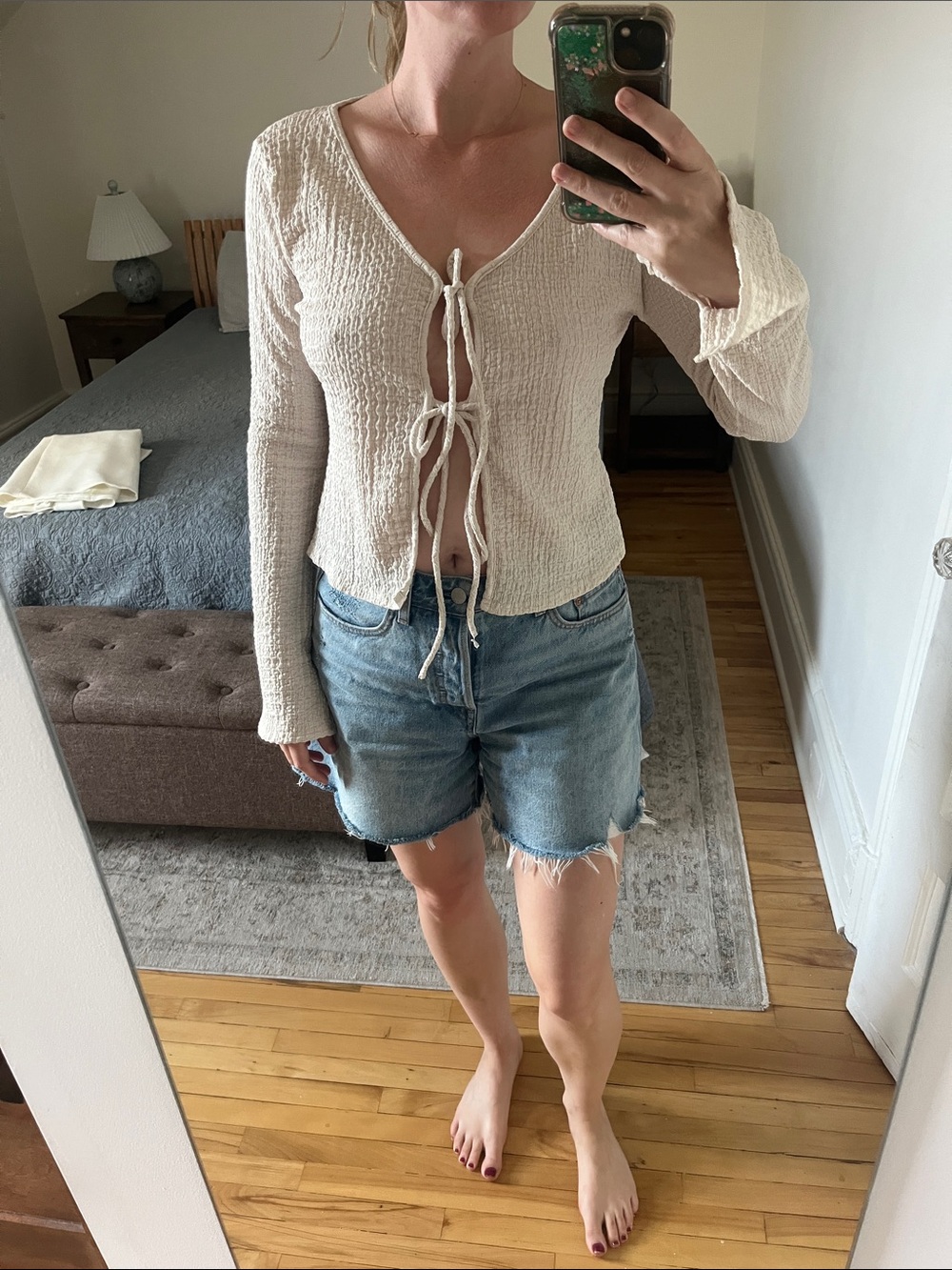 Tie front long sleeve